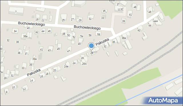 Olkusz, Pakuska, 28, mapa Olkusz