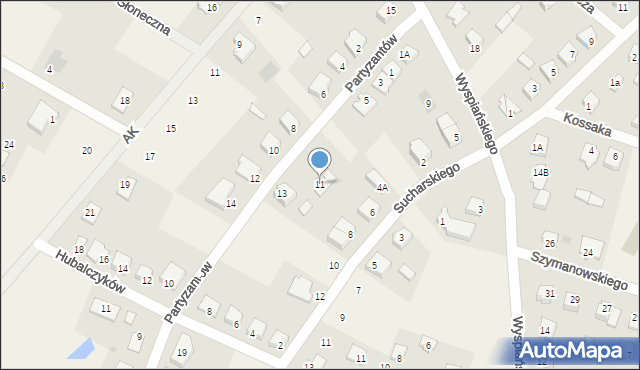 Olszewo-Borki, Partyzantów, 11, mapa Olszewo-Borki