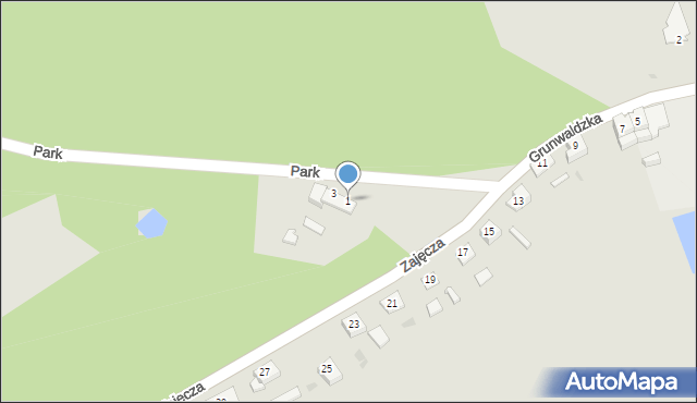 Olsztynek, Park, 1, mapa Olsztynek