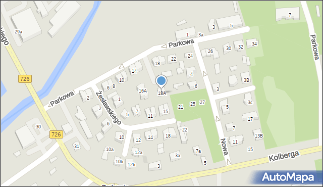 Opoczno, Parkowa, 18A, mapa Opoczno
