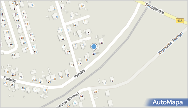 Opole, Pandzy Piotra, 40, mapa Opola