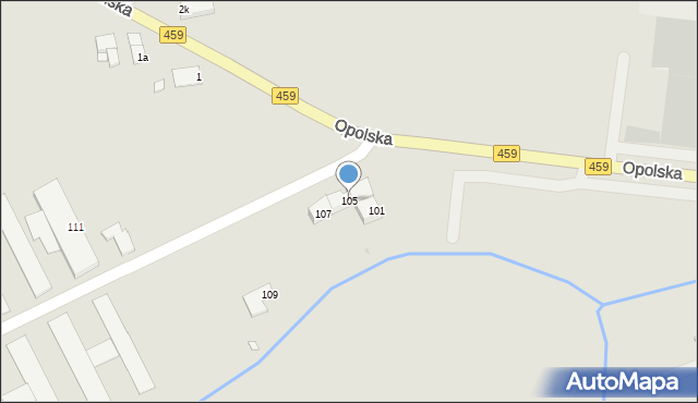 Opole, Partyzancka, 105, mapa Opola