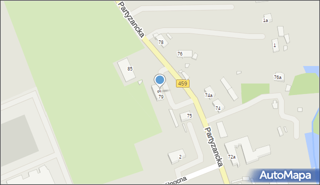 Opole, Partyzancka, 81, mapa Opola