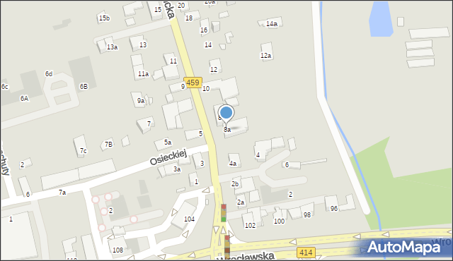 Opole, Partyzancka, 8a, mapa Opola