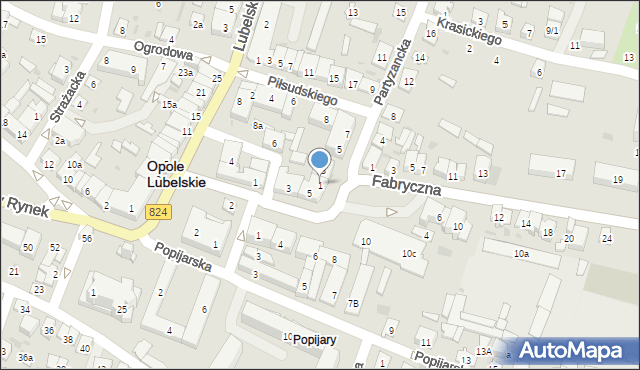 Opole Lubelskie, Partyzancka, 1, mapa Opole Lubelskie