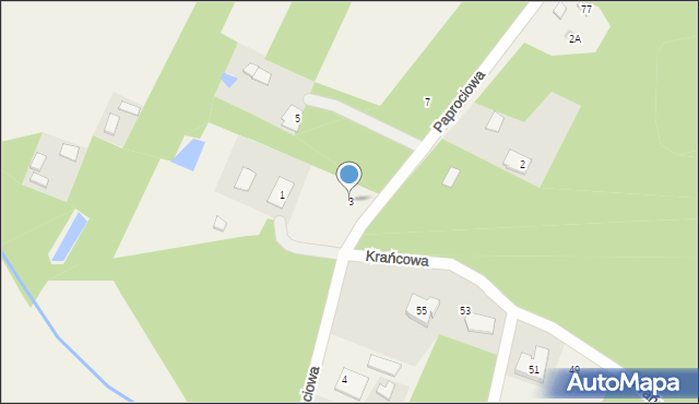 Opypy, Paprociowa, 3, mapa Opypy