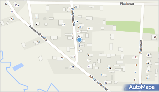 Orla, Partyzantów, 8, mapa Orla