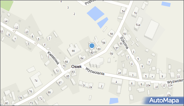 Osiek, Partyzantów Kociewskich, 62, mapa Osiek