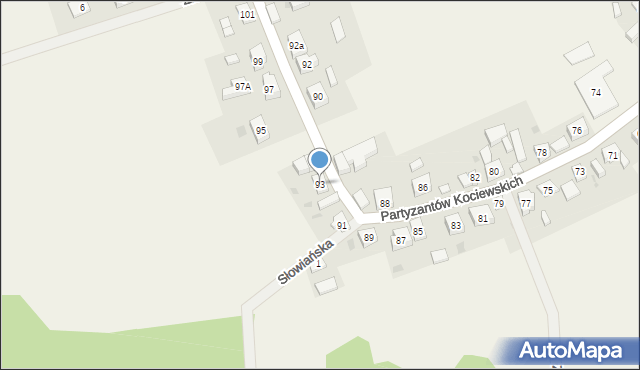 Osiek, Partyzantów Kociewskich, 93, mapa Osiek