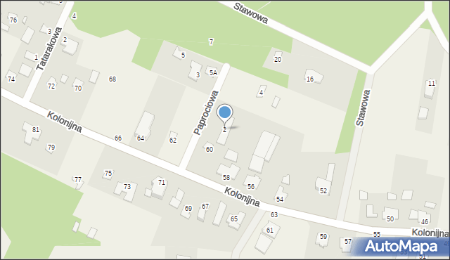 Osielsko, Paprociowa, 2, mapa Osielsko