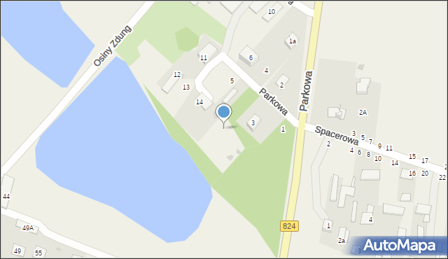 Osiny, Parkowa, 16, mapa Osiny