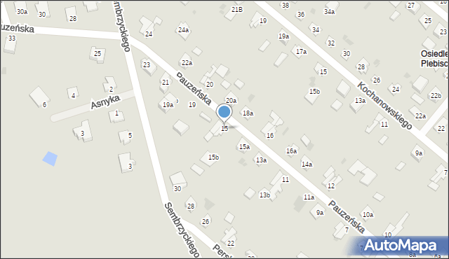 Ostróda, Pauzeńska, 15, mapa Ostróda