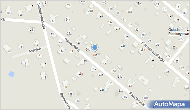 Ostróda, Pauzeńska, 18a, mapa Ostróda