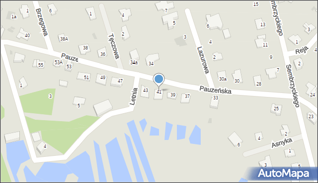 Ostróda, Pauzeńska, 41, mapa Ostróda