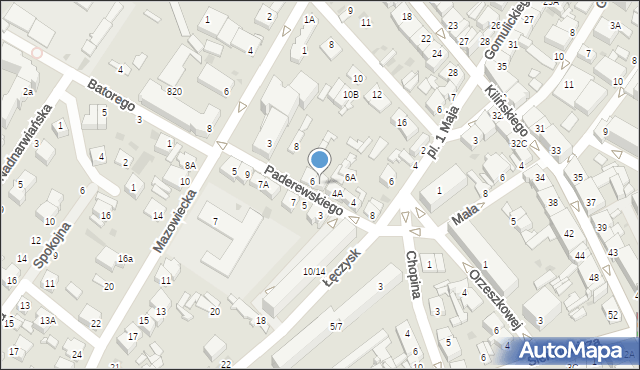 Ostrołęka, Paderewskiego Ignacego Jana, 6A, mapa Ostrołęka