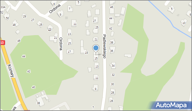 Ostrołęka, Padlewskiego Zygmunta, gen., 17, mapa Ostrołęka