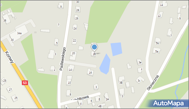 Ostrołęka, Padlewskiego Zygmunta, gen., 18, mapa Ostrołęka