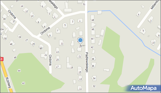 Ostrołęka, Padlewskiego Zygmunta, gen., 25, mapa Ostrołęka