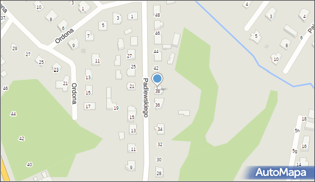 Ostrołęka, Padlewskiego Zygmunta, gen., 38, mapa Ostrołęka