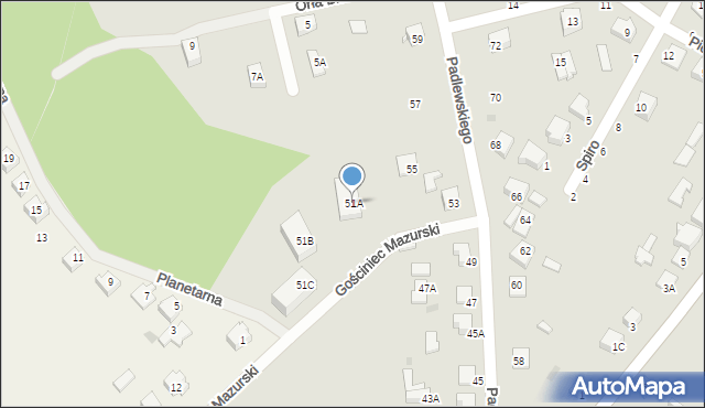 Ostrołęka, Padlewskiego Zygmunta, gen., 51A, mapa Ostrołęka