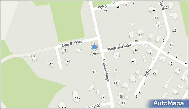 Ostrołęka, Padlewskiego Zygmunta, gen., 59, mapa Ostrołęka