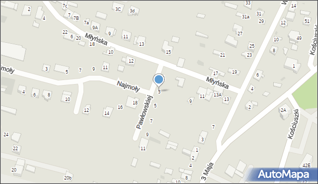 Ostrów Mazowiecka, Pawłowskiej Petroneli, 3, mapa Ostrów Mazowiecka