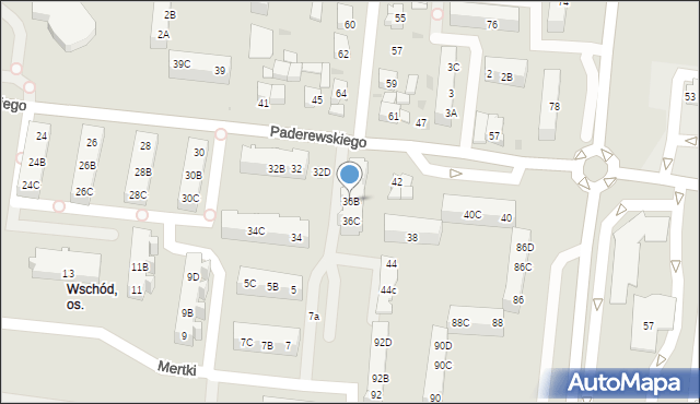 Ostrów Wielkopolski, Paderewskiego Ignacego Jana, 36B, mapa Ostrów Wielkopolski