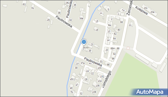 Ostrowiec Świętokrzyski, Paulinowska, 27, mapa Ostrowiec Świętokrzyski