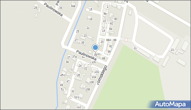 Ostrowiec Świętokrzyski, Paulinowska, 33, mapa Ostrowiec Świętokrzyski