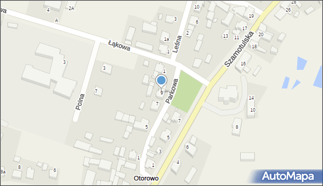 Otorowo, Parkowa, 9, mapa Otorowo