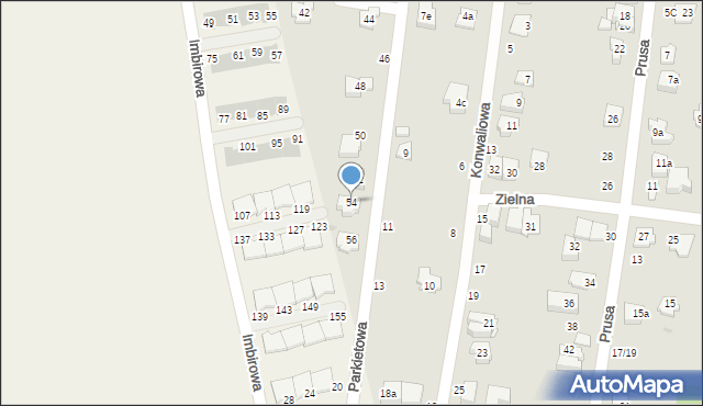 Ożarów Mazowiecki, Parkietowa, 54, mapa Ożarów Mazowiecki