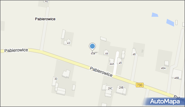 Pabierowice, Pabierowice, 43a, mapa Pabierowice