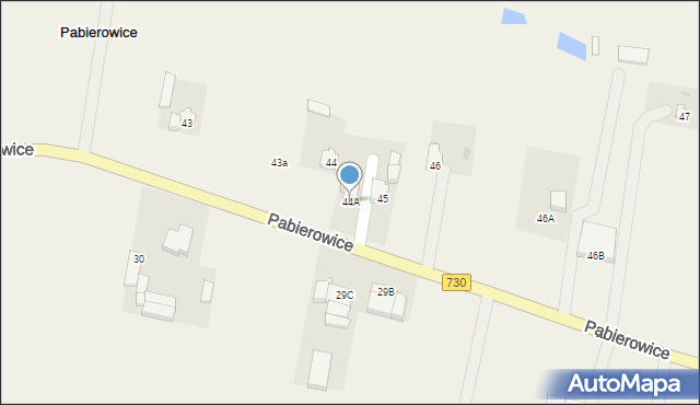 Pabierowice, Pabierowice, 44A, mapa Pabierowice