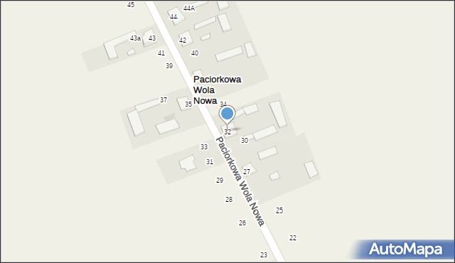 Paciorkowa Wola Nowa, Paciorkowa Wola Nowa, 32, mapa Paciorkowa Wola Nowa