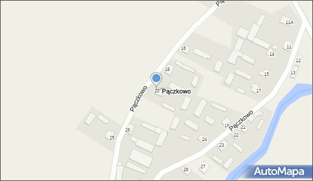 Pączkowo, Pączkowo, 20, mapa Pączkowo