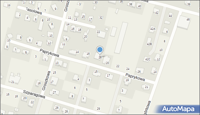 Paczkowo, Paprykowa, 18, mapa Paczkowo