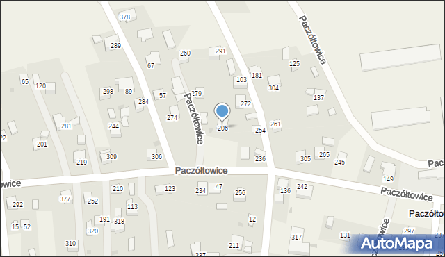 Paczółtowice, Paczółtowice, 206, mapa Paczółtowice