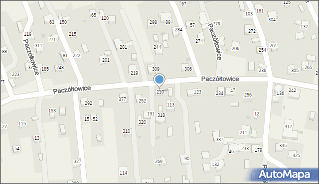 Paczółtowice, Paczółtowice, 210, mapa Paczółtowice