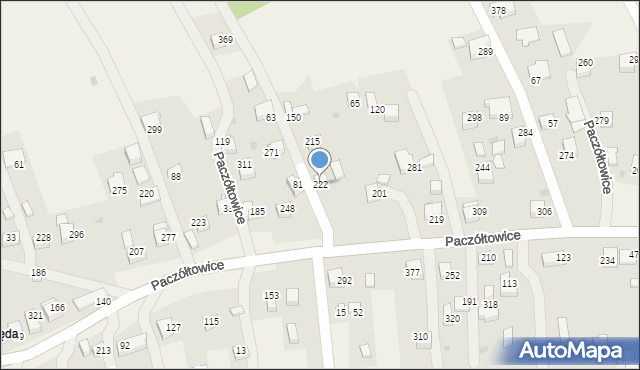 Paczółtowice, Paczółtowice, 222, mapa Paczółtowice