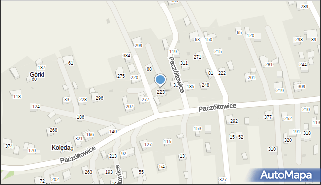 Paczółtowice, Paczółtowice, 223, mapa Paczółtowice