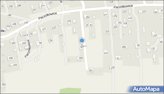 Paczółtowice, Paczółtowice, 327, mapa Paczółtowice