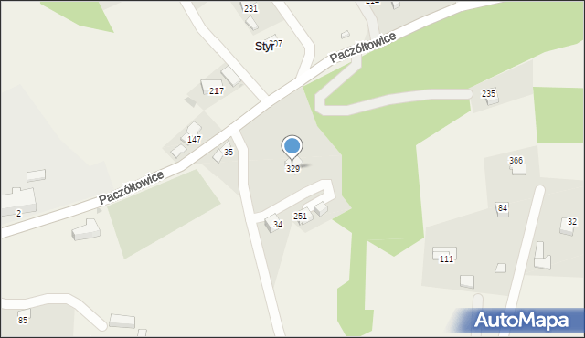 Paczółtowice, Paczółtowice, 329, mapa Paczółtowice