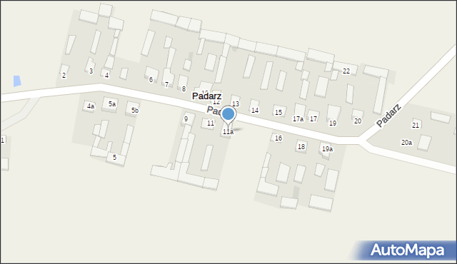 Padarz, Padarz, 11a, mapa Padarz