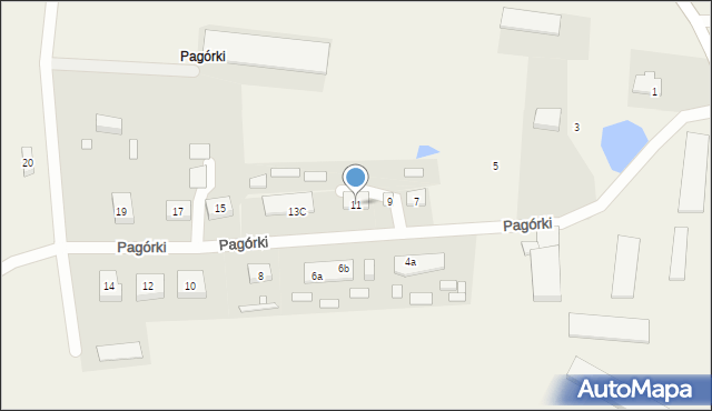 Pagórki, Pagórki, 11, mapa Pagórki