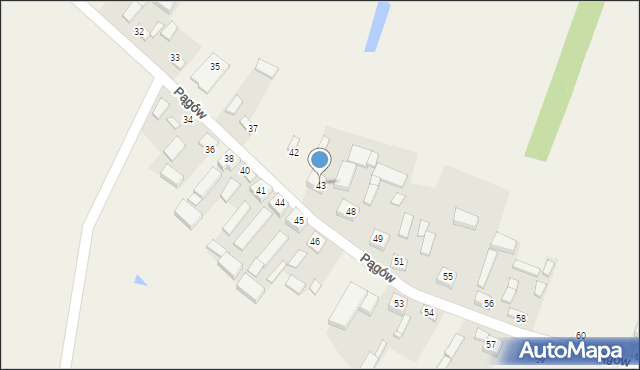 Pągów, Pągów, 43, mapa Pągów