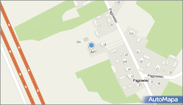 Pągowiec, Pągowiec, 18a, mapa Pągowiec
