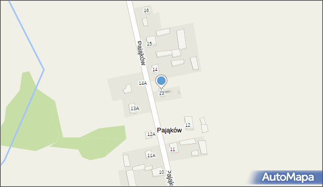 Pająków, Pająków, 13, mapa Pająków