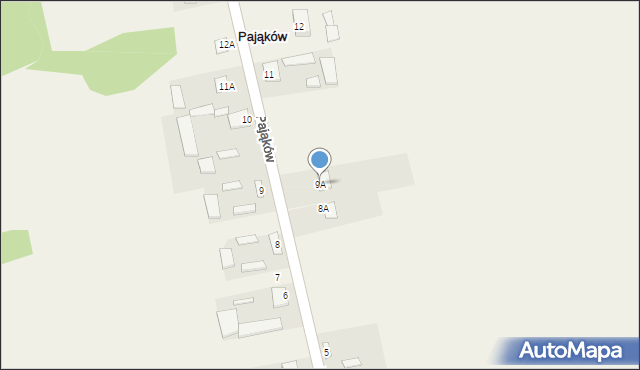 Pająków, Pająków, 9A, mapa Pająków