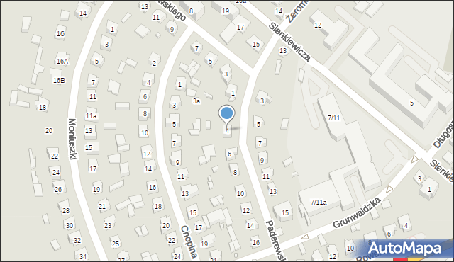 Pajęczno, Paderewskiego Ignacego Jana, 4, mapa Pajęczno