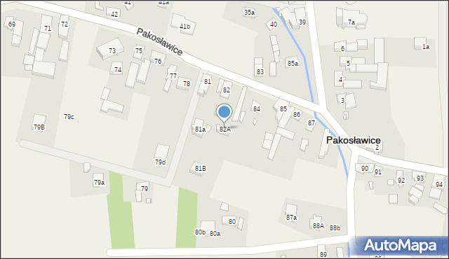 Pakosławice, Pakosławice, 82A, mapa Pakosławice